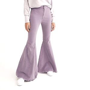 NWOT Free People Just Float On Flares Bell Bottom Jeans in Lavender Z570